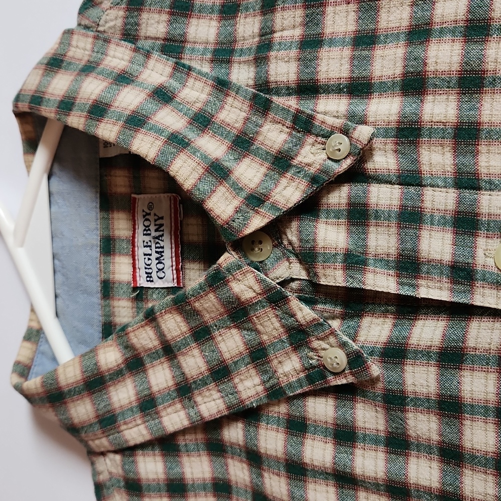 Mens Bugle Boy Size Lg  Plaid Shirt - Picture 2 of 7